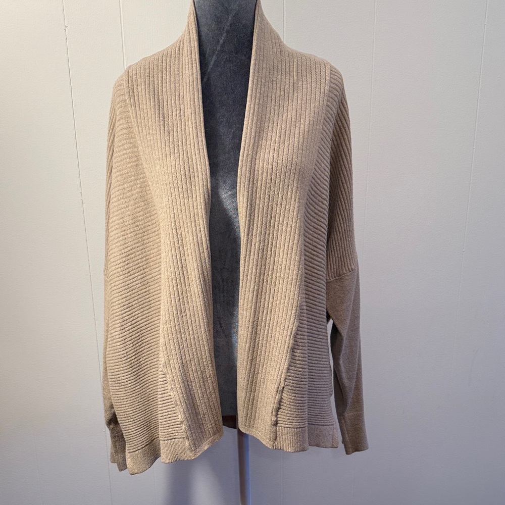 Maurices Tan Ribbed Open Front Cardigan Sz xl